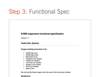 Step 3: Functional Spec 
 