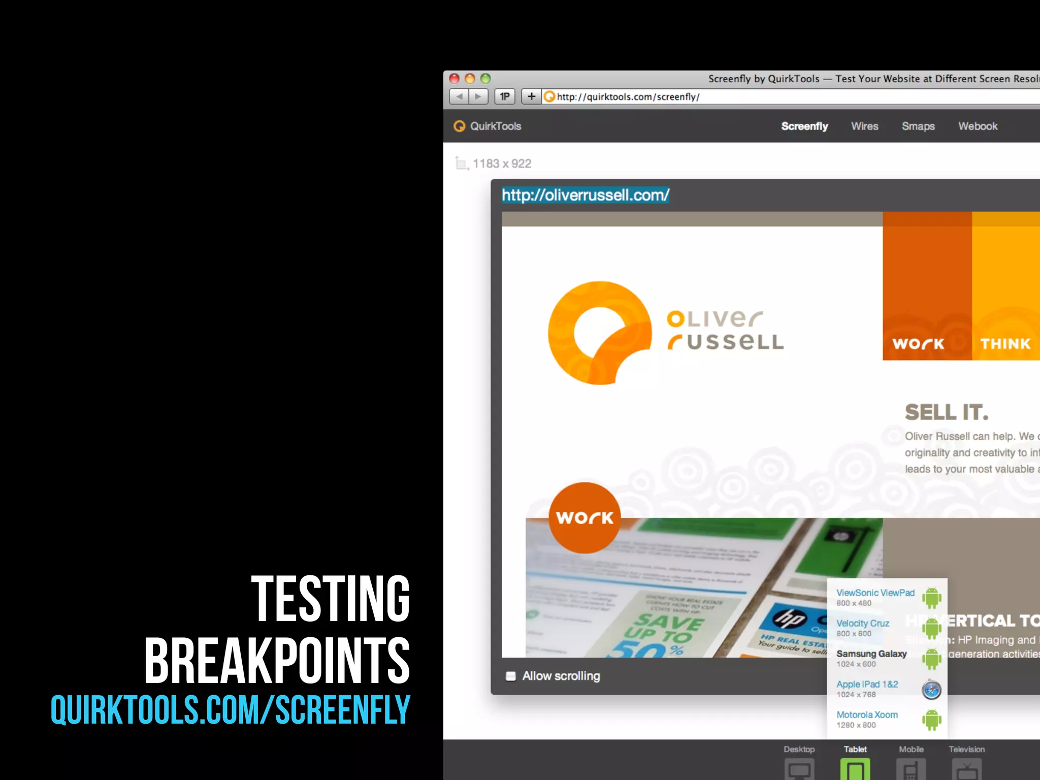 testing
      breakpoints
quirktools.com/screenfly
 