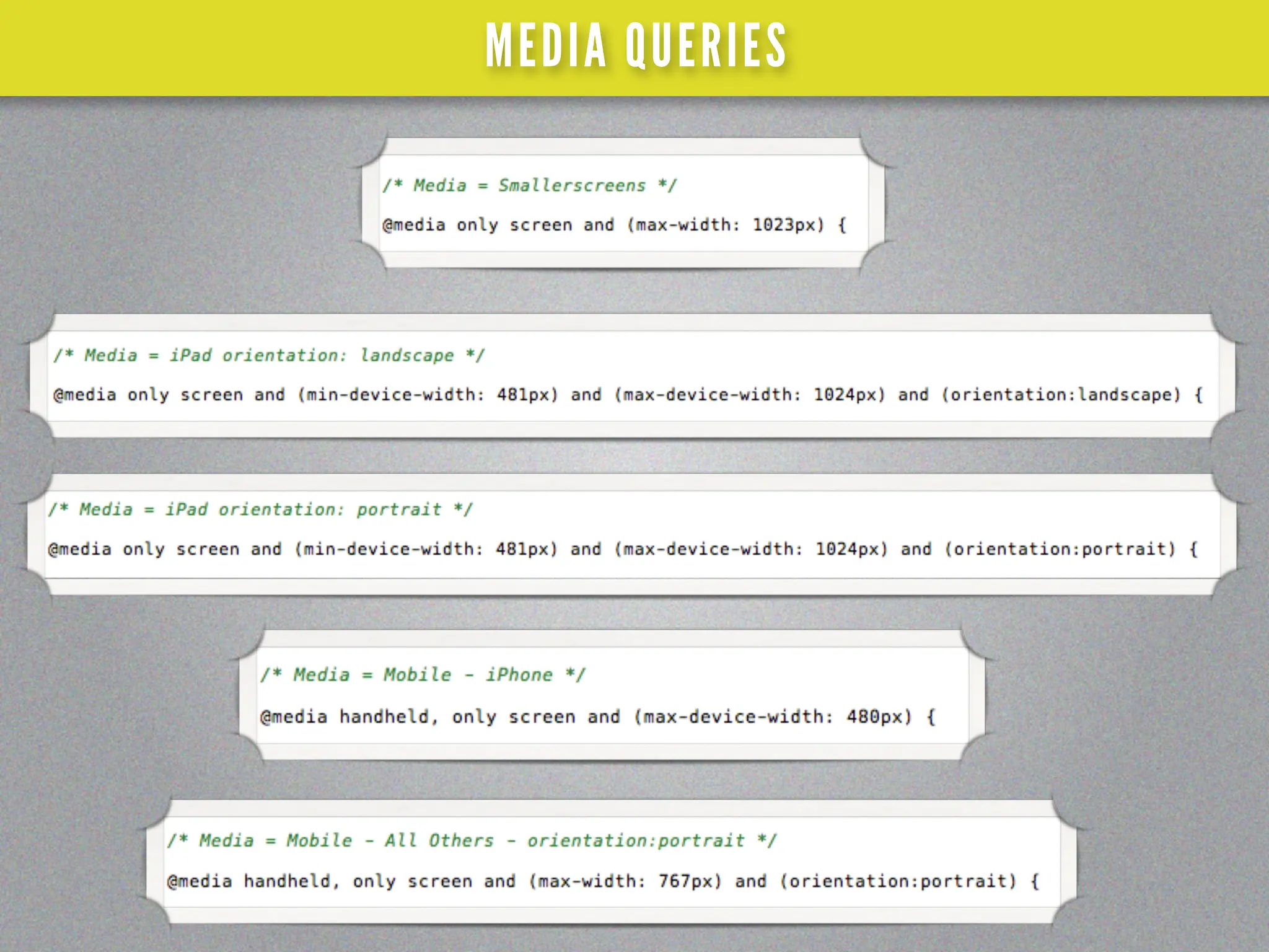 MEDIA QUERIES
 