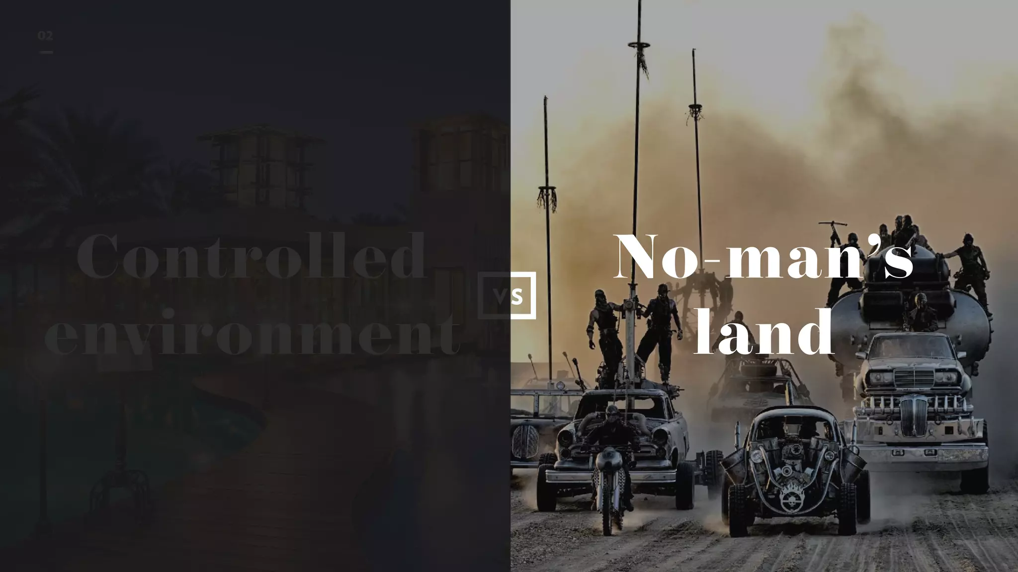 Controlled
environment
No-man’s
land
VS
02
 
