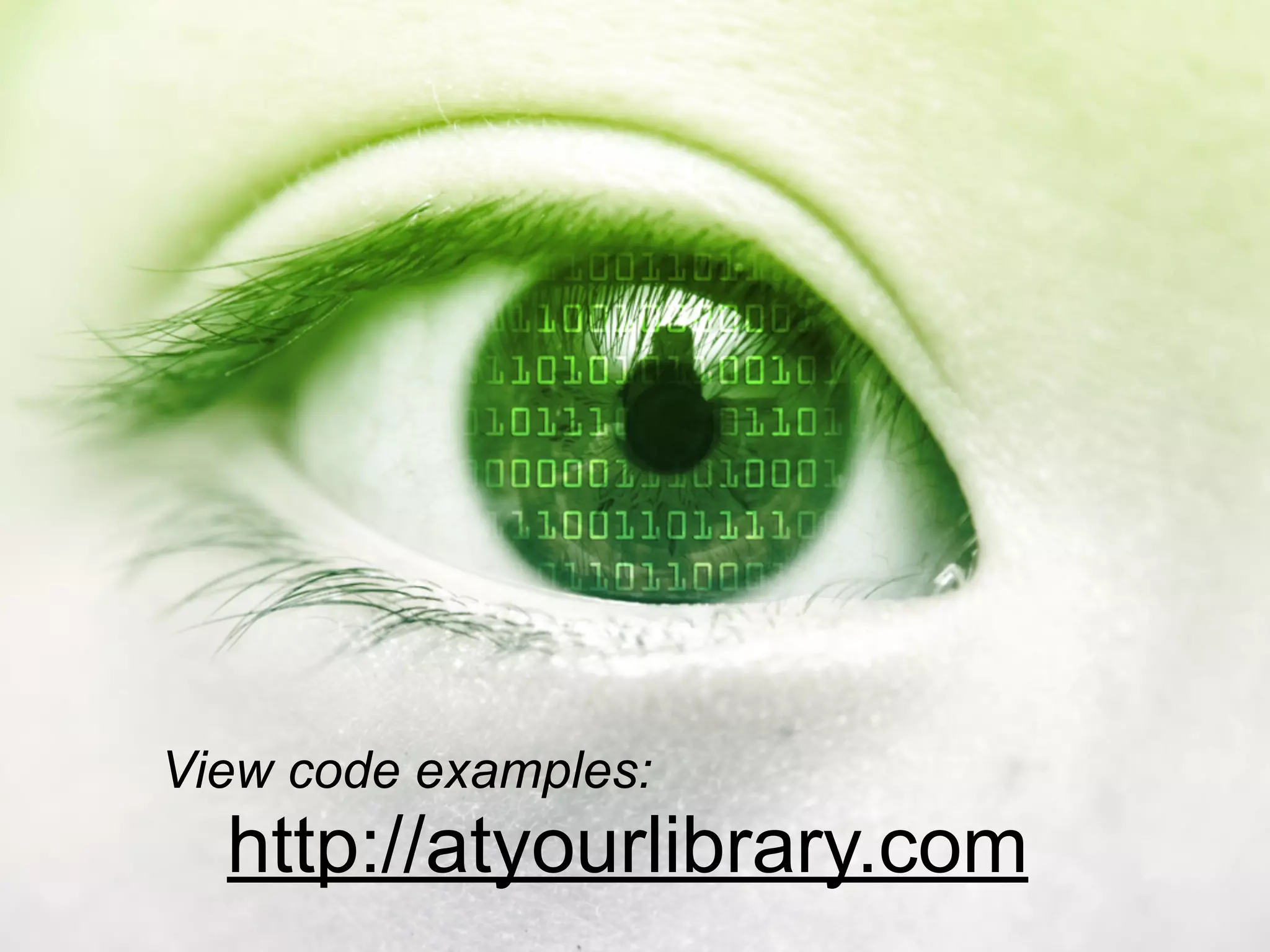 View code examples:
  http://atyourlibrary.com
 