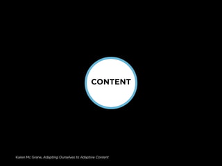 CONTENT




Karen Mc Grane, Adapting Ourselves to Adaptive Content
 