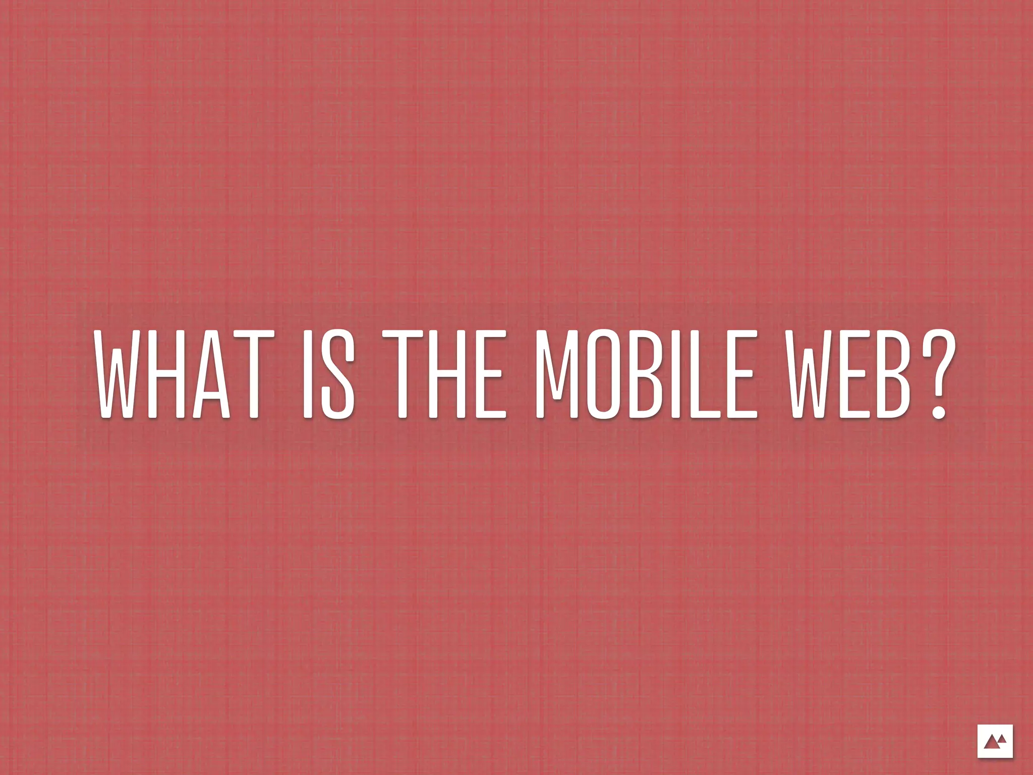 WHAT IS THE MOBILE WEB?
 