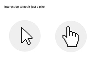 Interaction target is just a pixel
 