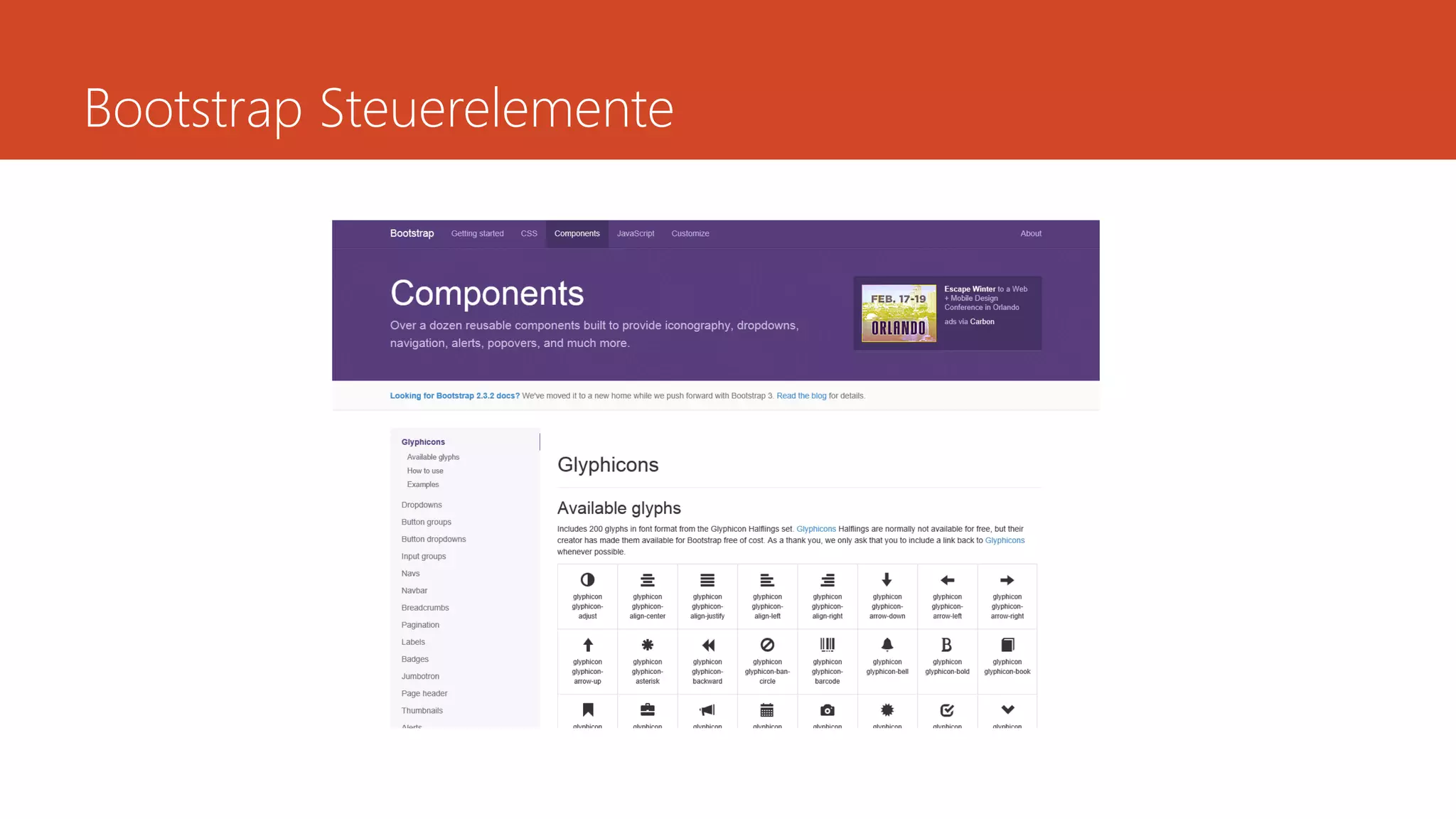 Bootstrap Steuerelemente
 