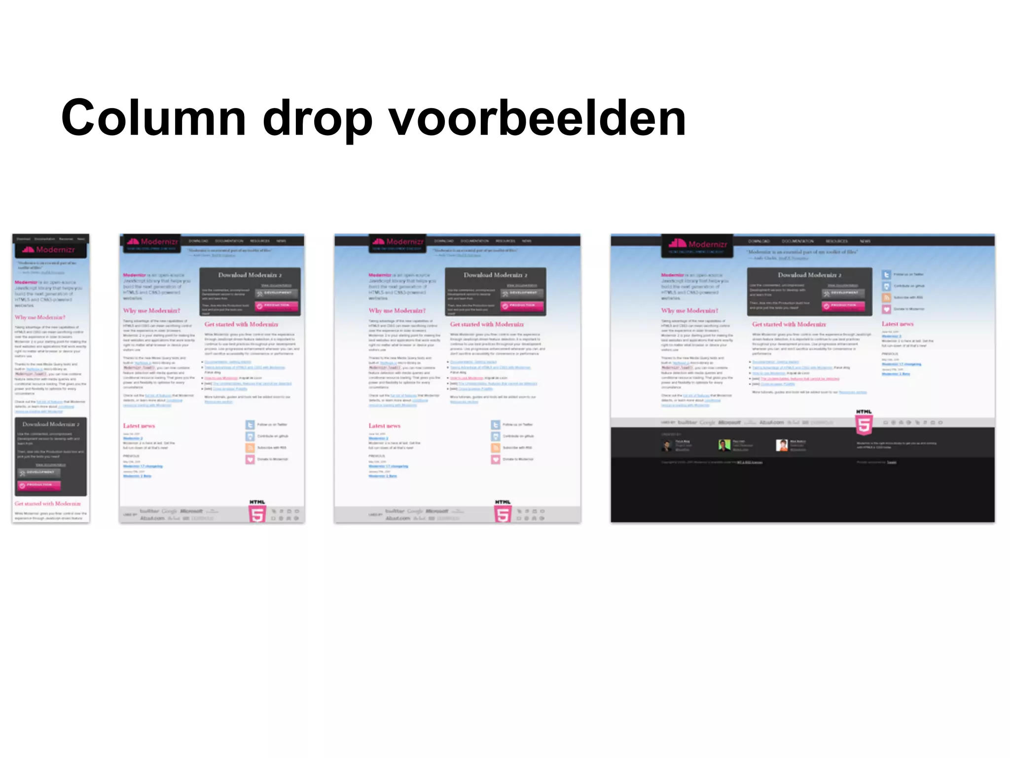 Column drop voorbeelden
 