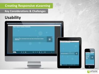Usability
Creating Responsive eLearning
Key Considerations & Challenges
 