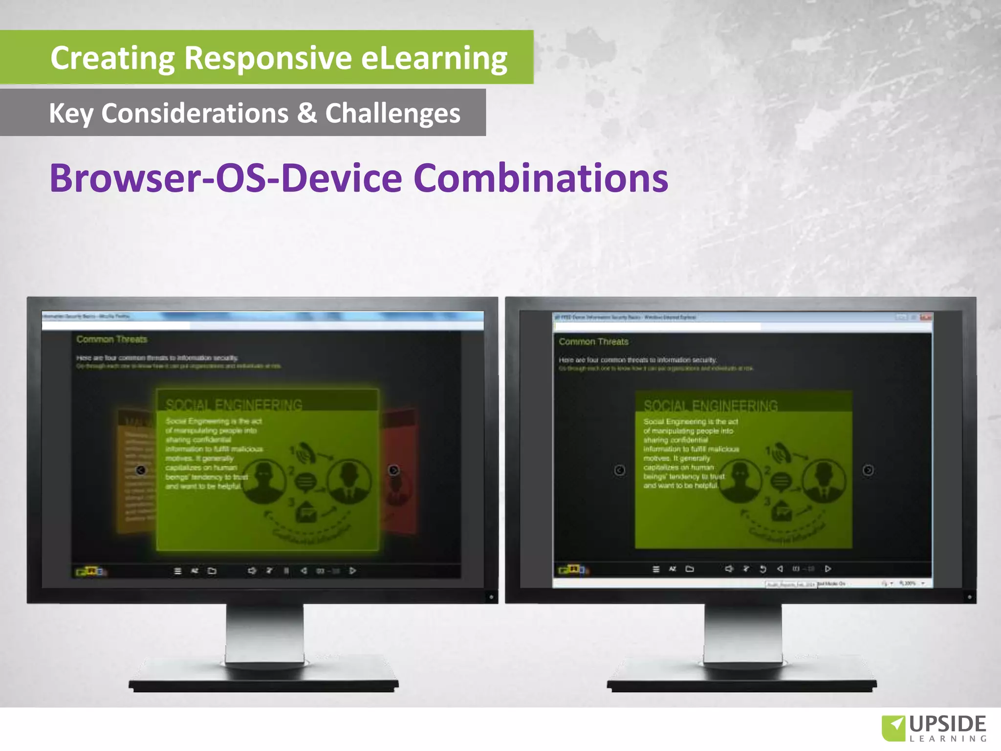 Creating Responsive eLearning
Key Considerations & Challenges
Browser-OS-Device Combinations
 