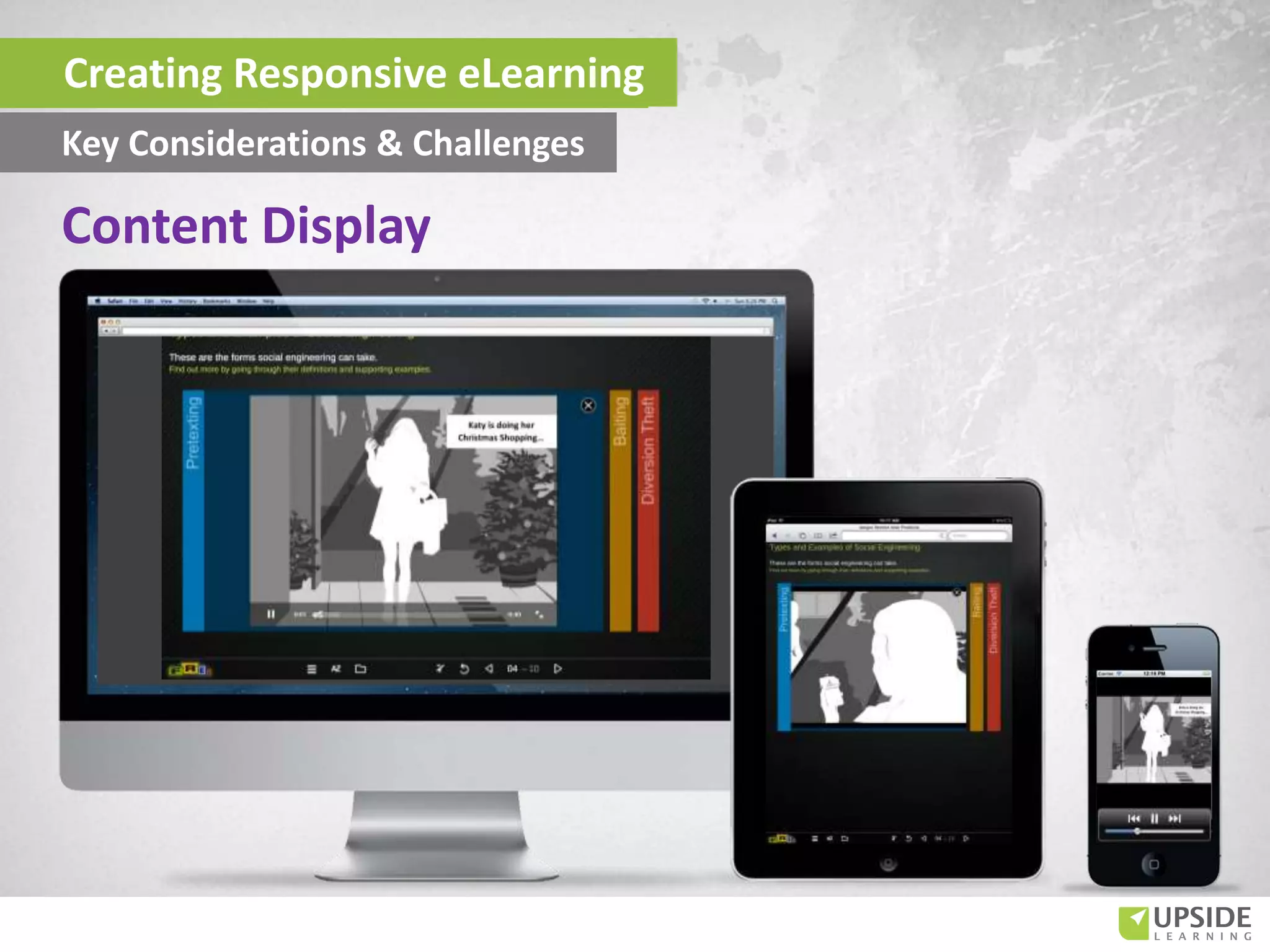 Content Display
Creating Responsive eLearning
Key Considerations & Challenges
 