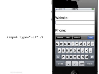 <input type=”url” />




 http://ﬂic.kr/p/6e7uqr
 