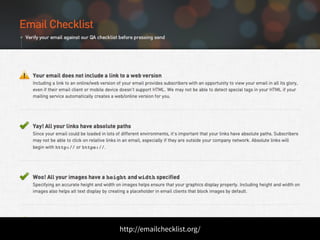 http://emailchecklist.org/ 
 
