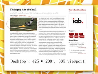 Desktop : 425 * 200 , 30% viewport
 