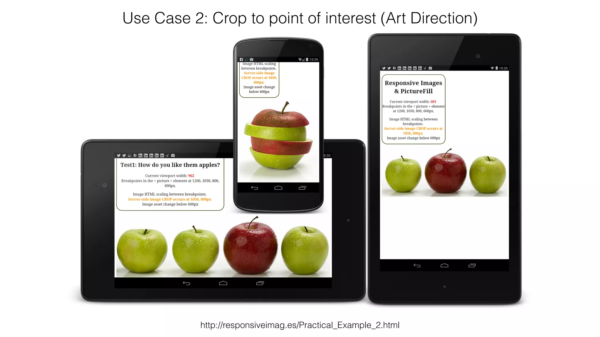 Use Case 2: Crop to point of interest (Art Direction) 
http://responsiveimag.es/Practical_Example_2.html 
 