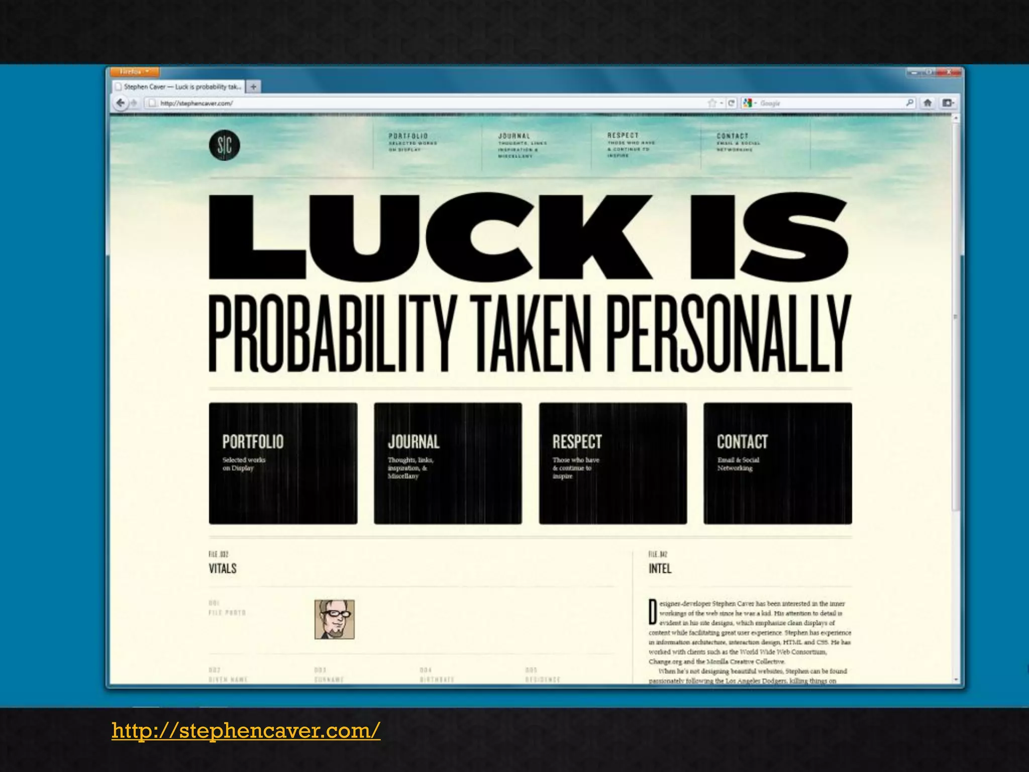 http://stephencaver.com/
 