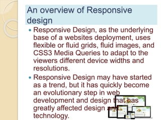 Responsive web design | PPTX | Web Development | Internet