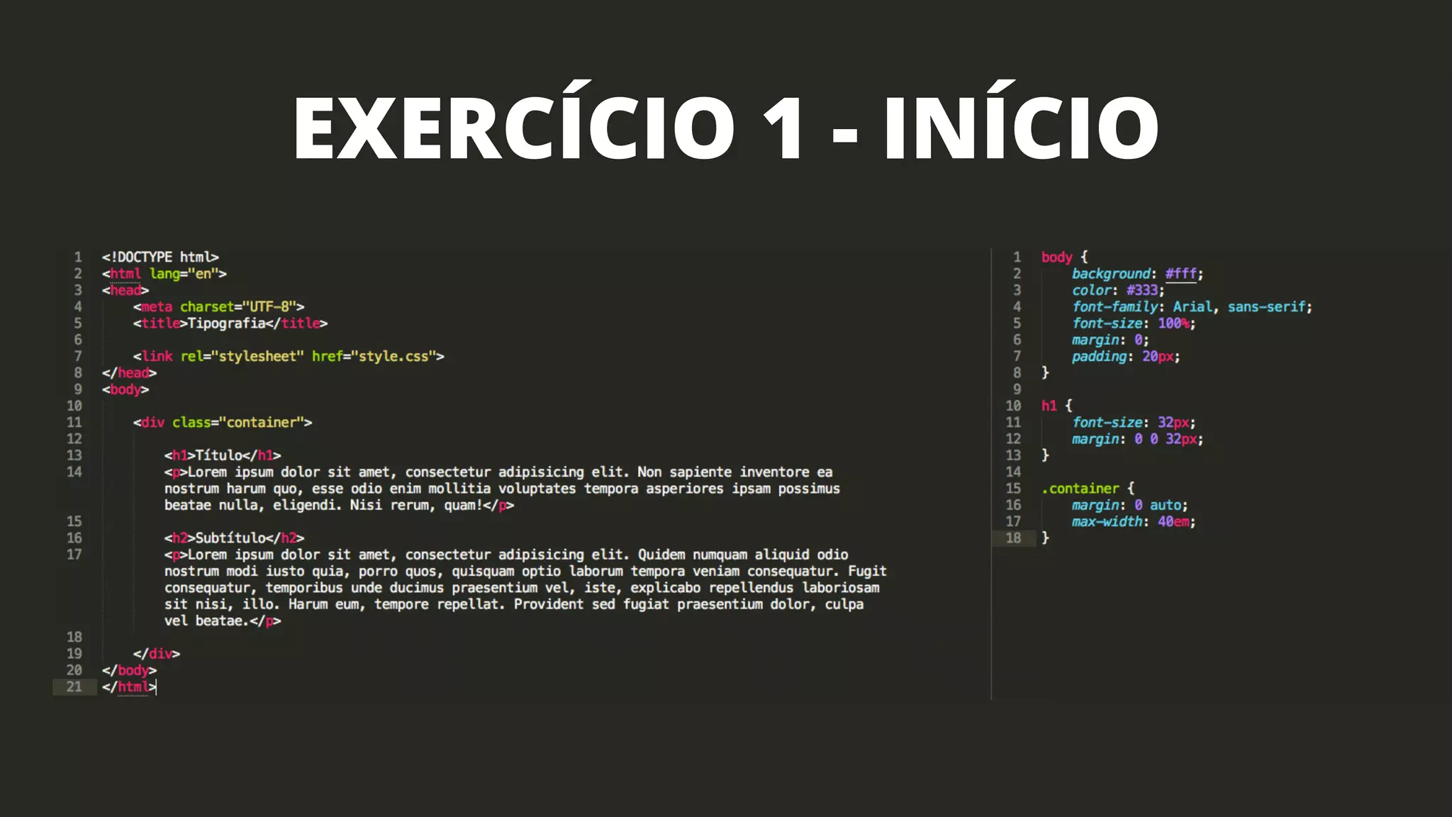 EXERCÍCIO 1 - INÍCIO
 
