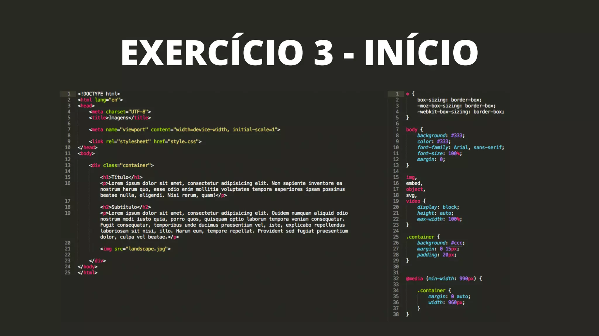 EXERCÍCIO 3 - INÍCIO
 