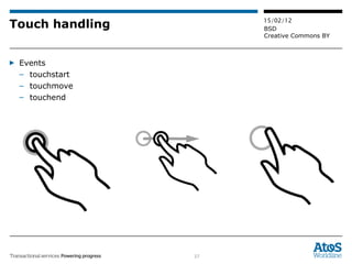 Touch handling Events touchstart touchmove touchend 