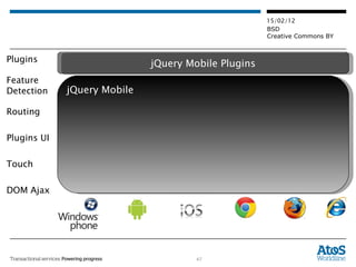 Routing Plugins UI DOM Ajax Plugins Touch Feature Detection jQuery Mobile jQuery Mobile Plugins 