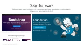 Responsive Web Design Workshop | Milan March 2014
Design framework
Today there are many frameworks on the market: Bootstrap, Foundation, Less Framework.
All you need is just start to design!
 