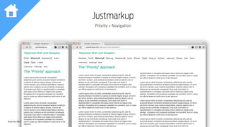 Responsive Web Design Workshop | Milan March 2014
Justmarkup
Priority + Navigation
 