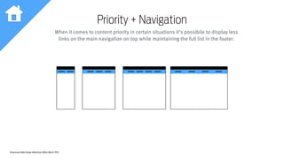 Responsive Web Design Workshop | Milan March 2014
Priority + Navigation
When it comes to content priority in certain situa...
