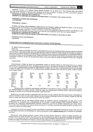 Situação Decap - Resposta do Juiz de Direito Corregedor de Presídios