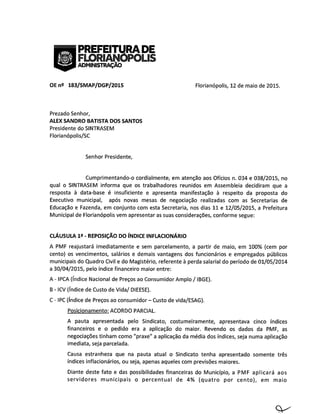 Resposta do Executivo sobre greve dos servidores de Florianópolis