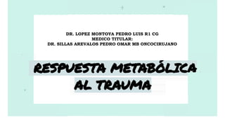 DR. LOPEZ MONTOYA PEDRO LUIS R1 CG
MEDICO TITULAR:
DR. SILLAS AREVALOS PEDRO OMAR MB ONCOCIRUJANO
 