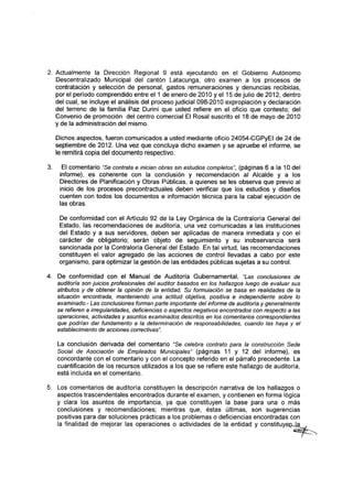 Respuesta de la contraloria