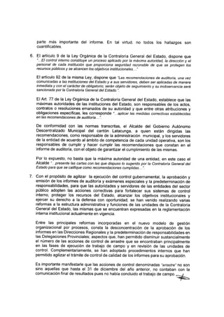 Respuesta de la contraloria