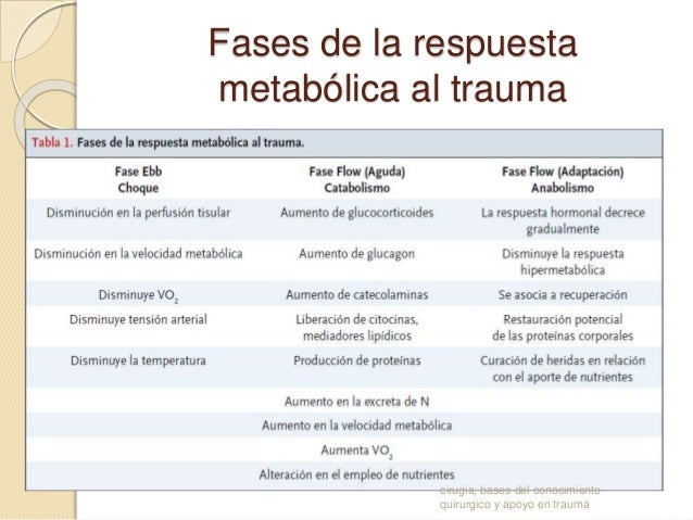 Respuesta metabólica al trauma
