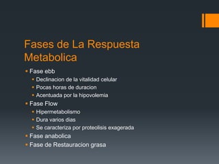 Respuesta Metabolica Al Trauma | PPTX