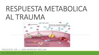 RESPUESTA METABOLICA
AL TRAUMA
PRESENTA: DR. J. IVAN MORENO MOLINA
R1 MEDICINA DE URGENCIAS
 