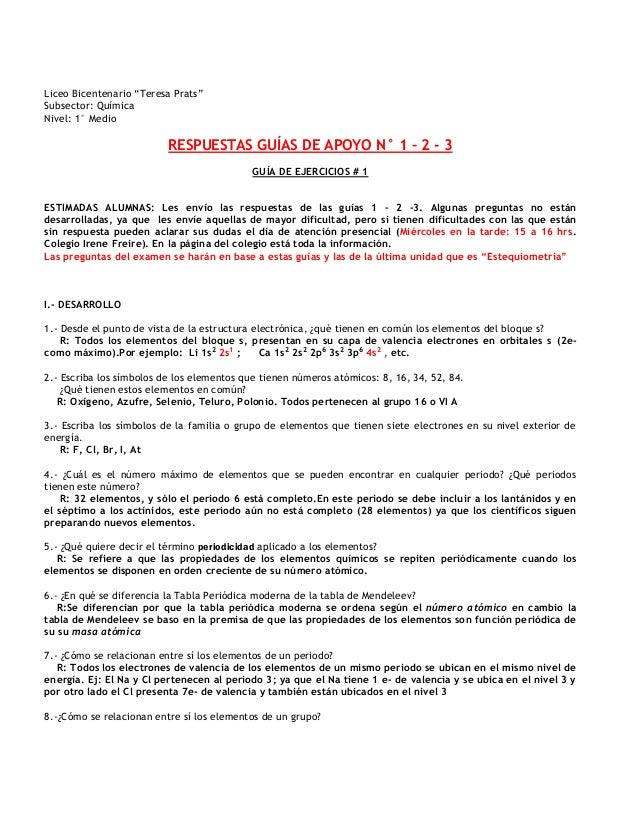 Respuestas Actividades Guias De Apoyo 1 2 3