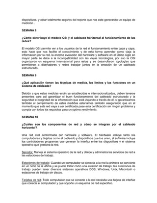 Respuestas de cada semana