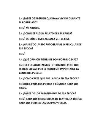 Respuestas de la entrevista.