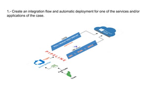 1.- Create an integration flow and automatic deployment for one of the services and/or
applications of the case.
 