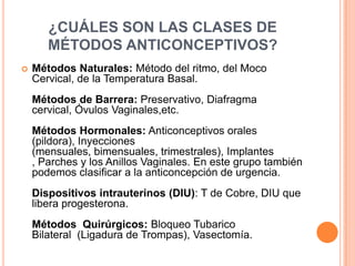 TIPO DE MÉTODO     DESCRIPCIÓN
PRESERVATIVO       Se le conoce como condón, el cual debe
                   recubrir total...