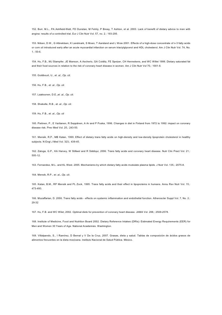 Grasas En La Dieta Y Enfermedad Coronaria