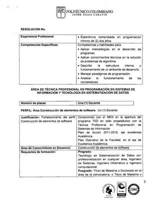 Convocatoria vinculación docente Facultad de Ingeniería