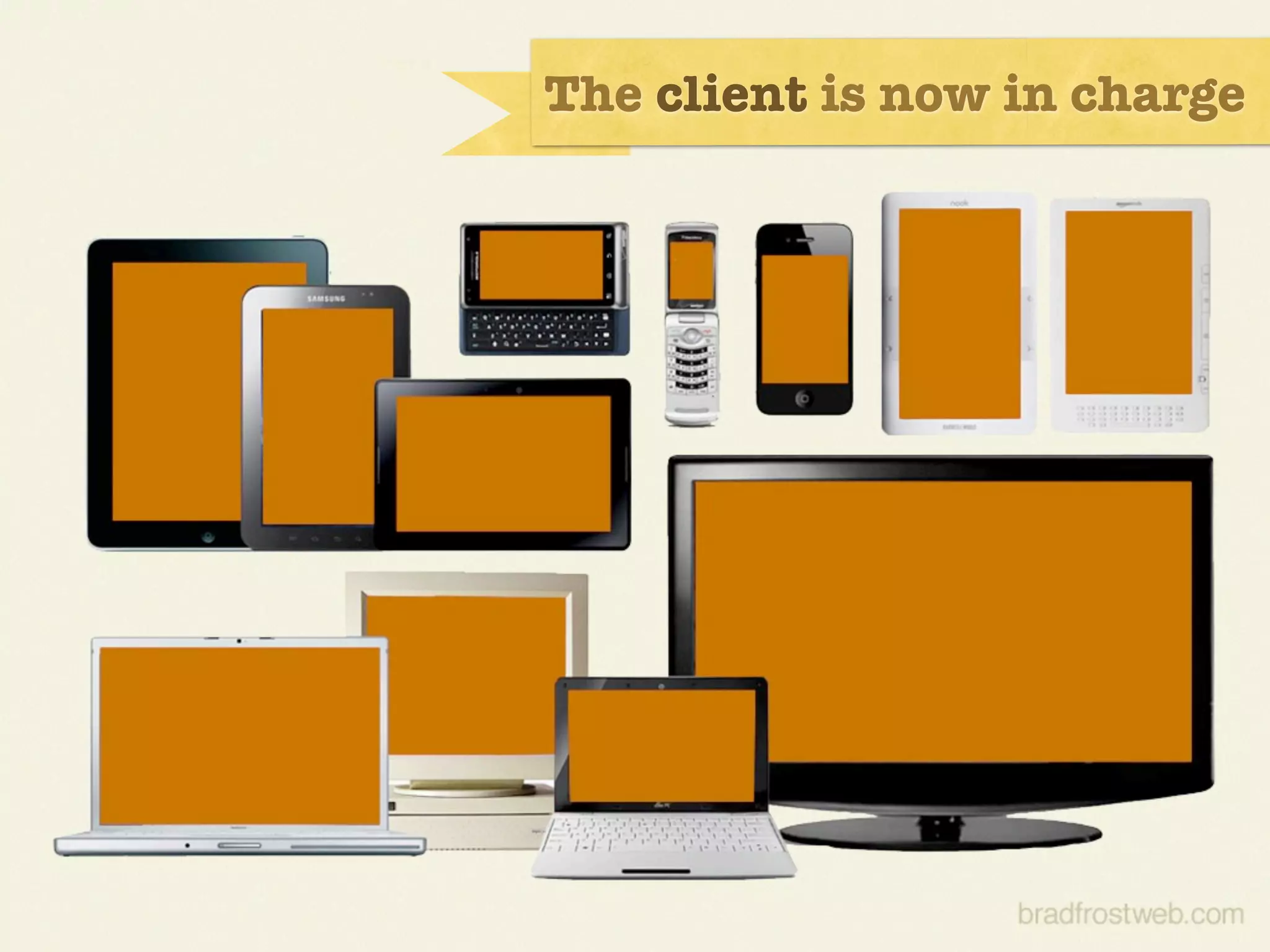 The client is now in charge
 