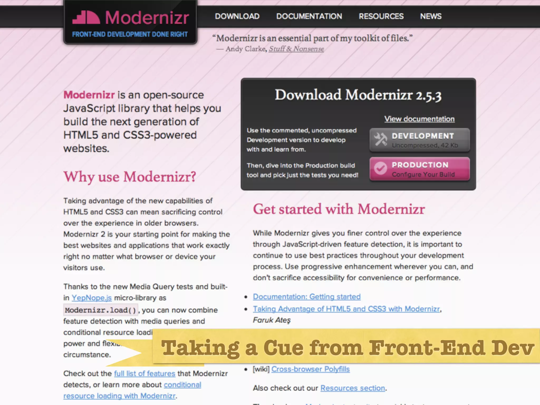 Can be Simple or Complex




 Taking a Cue from Front-End Dev
 