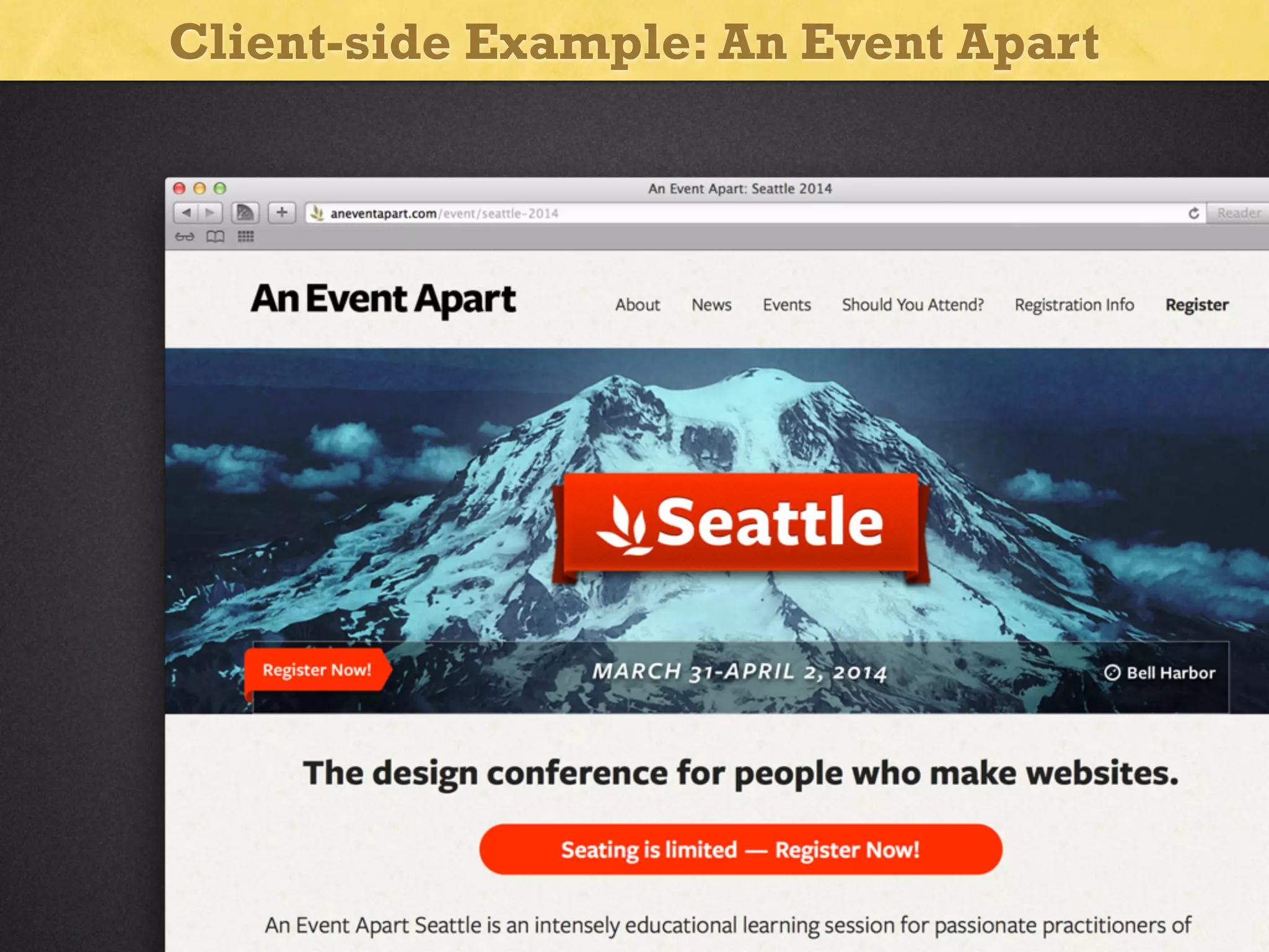 Client-side Example: An Event Apart

 