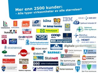 5<br />Nord<br />SYSIKT<br />Mer enn 2500 kunder: - Alle typer virksomheter av alle størrelser!<br />5<br />