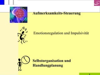 Emotionsregulation und Impulsivität Aufmerksamkeits-Steuerung Selbstorganisation und Handlungplanung  