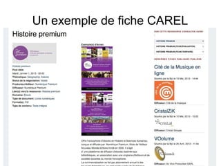Un exemple de fiche CAREL 
 