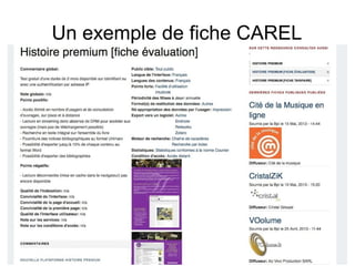 Un exemple de fiche CAREL 
 