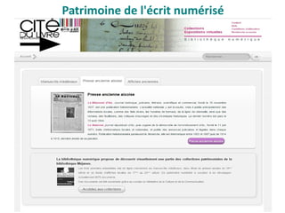 Patrimoine de l'écrit numérisé
 