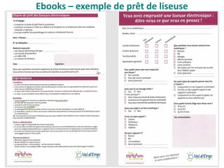 Ebooks – exemple de prêt de liseuse
 
